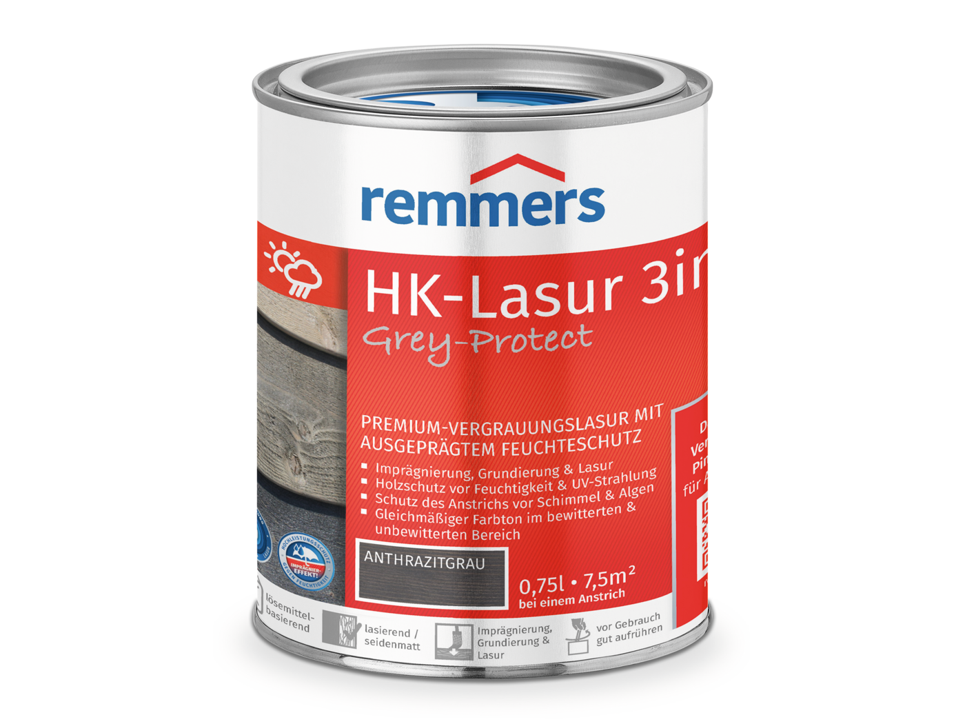 HK-LASUR 3 IN 1 PLUS ANTHRAZITGRAU (FT-20928) 750 ML