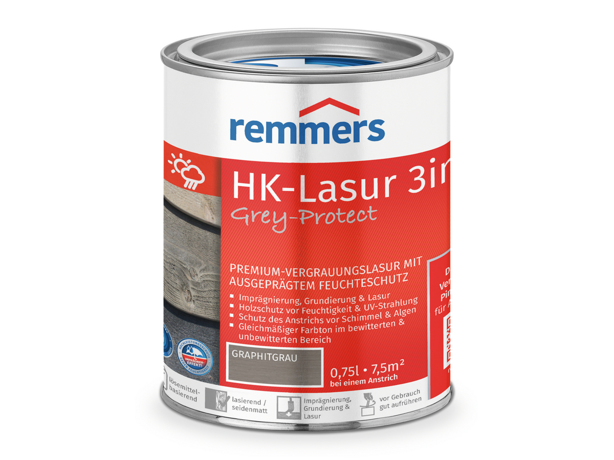 HK-LASUR 3 IN 1 PLUS GRAPHITGRAU (FT-25416) 750 ML
