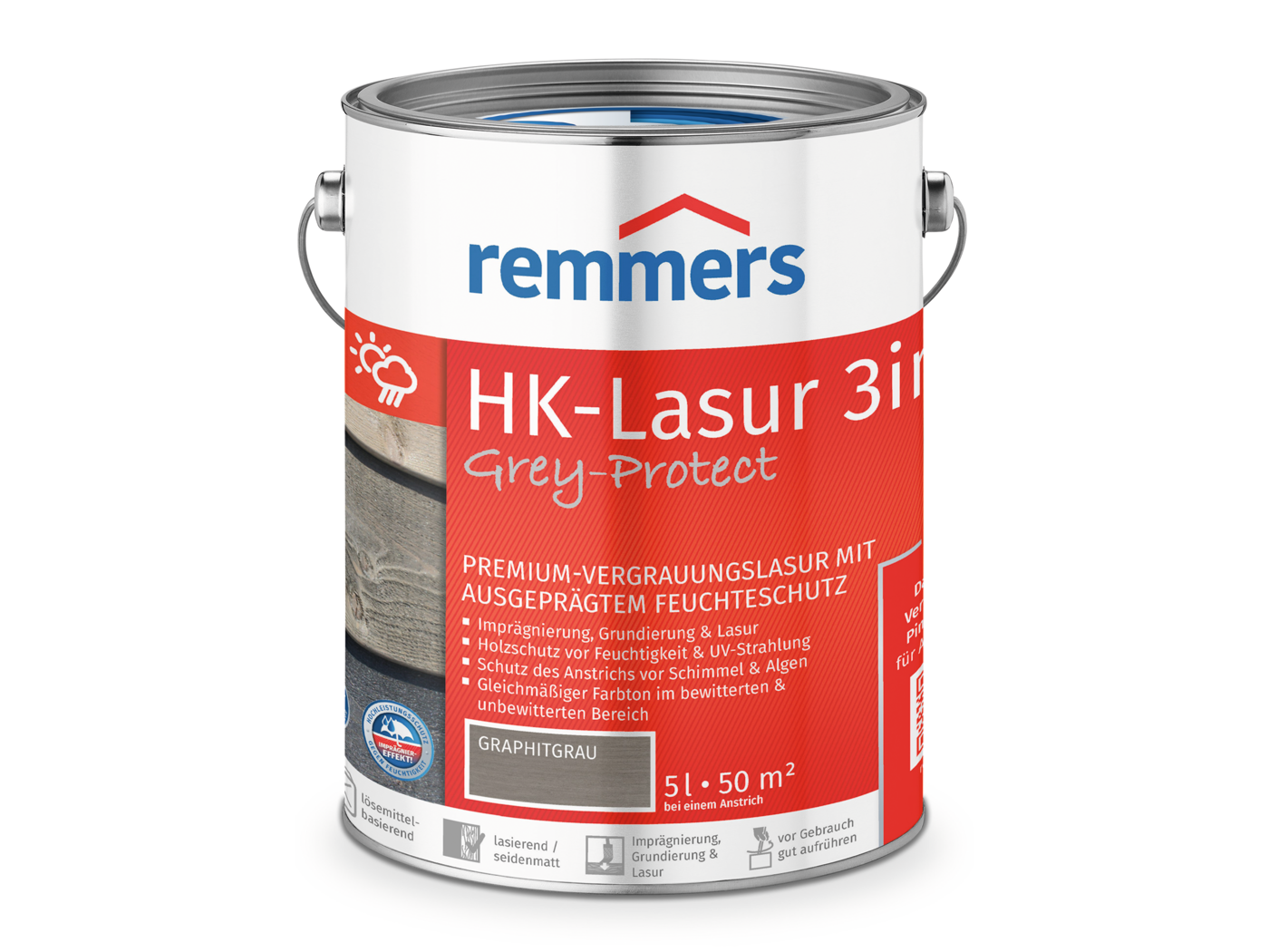 HK-LASUR 3 IN 1 PLUS GRAPHITGRAU (FT-25416) 5,00 LTR