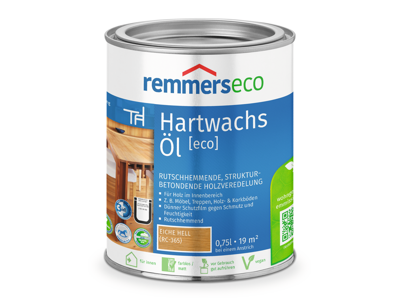 Remmers HARTWACHS-ÖL [eco] EICHE-HELL RC-365  0,75 LTR