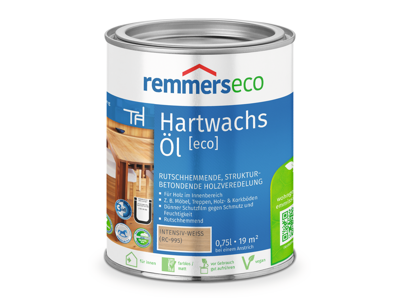 Remmers HARTWACHS-ÖL [eco] INTENSIV-WEIß RC-995  0,75 LTR