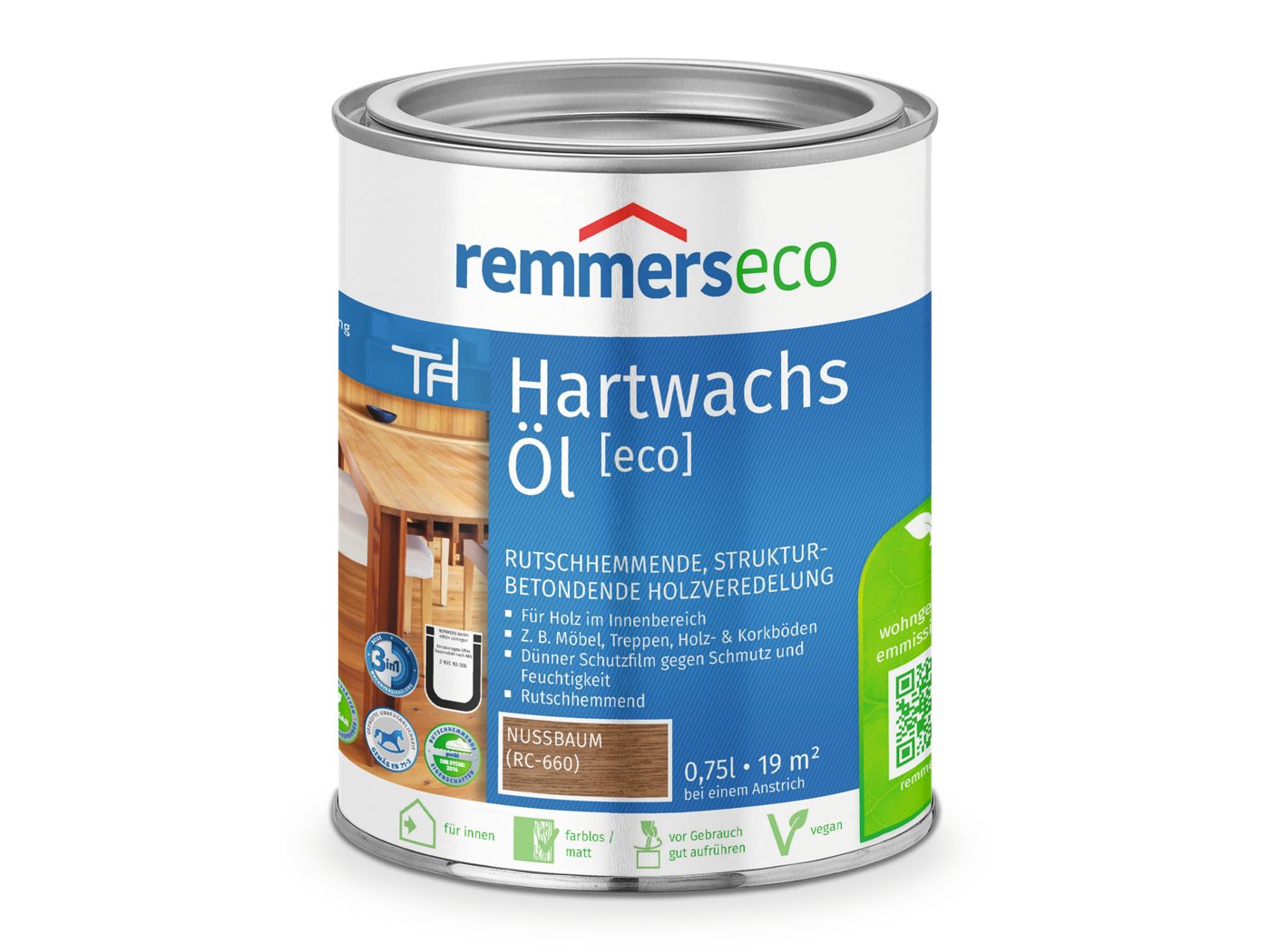 Remmers HARTWACHS-ÖL [eco] NUSSBAUM RC-660  0,75 LTR