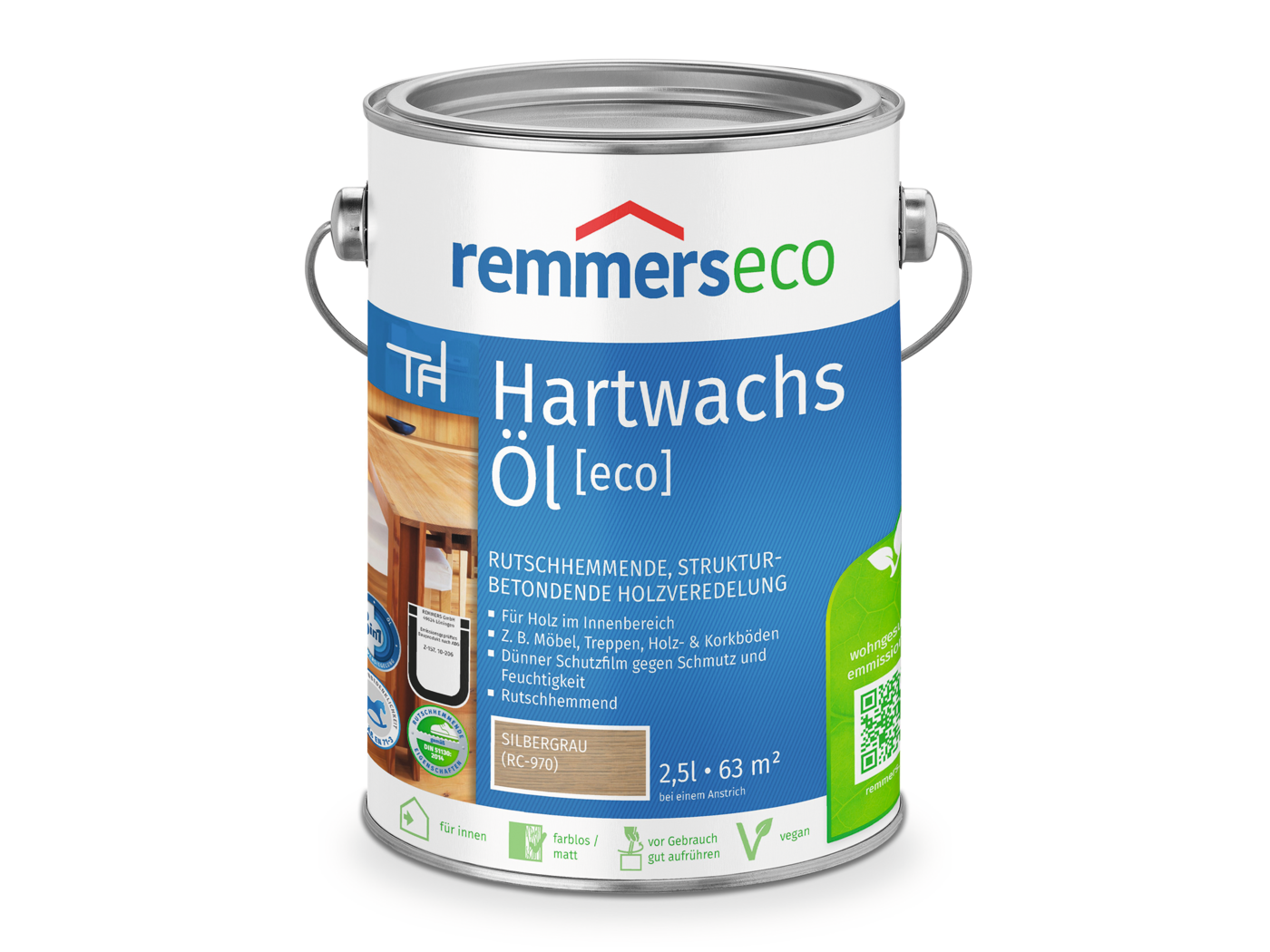 Remmers HARTWACHS-ÖL [eco] SILBERGRAU RC-970  2,50 LTR