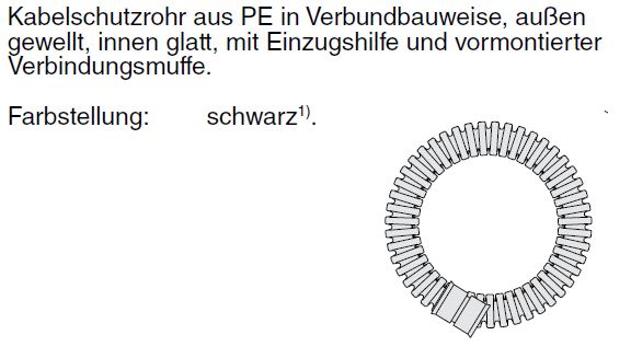 Hekaplast-R Kabelschutzrohre (Ringware) aus PE-HD mit Einzughilfe, außen gewellt, innen glatt