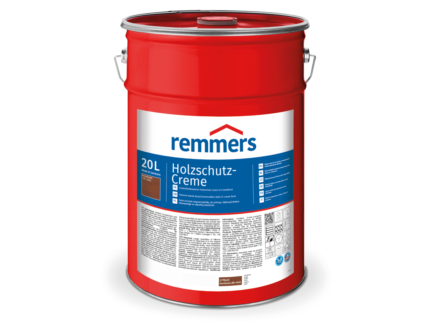 Remmers HOLZSCHUTZ-CREME NUSSBAUM RC-660  20,00 LTR