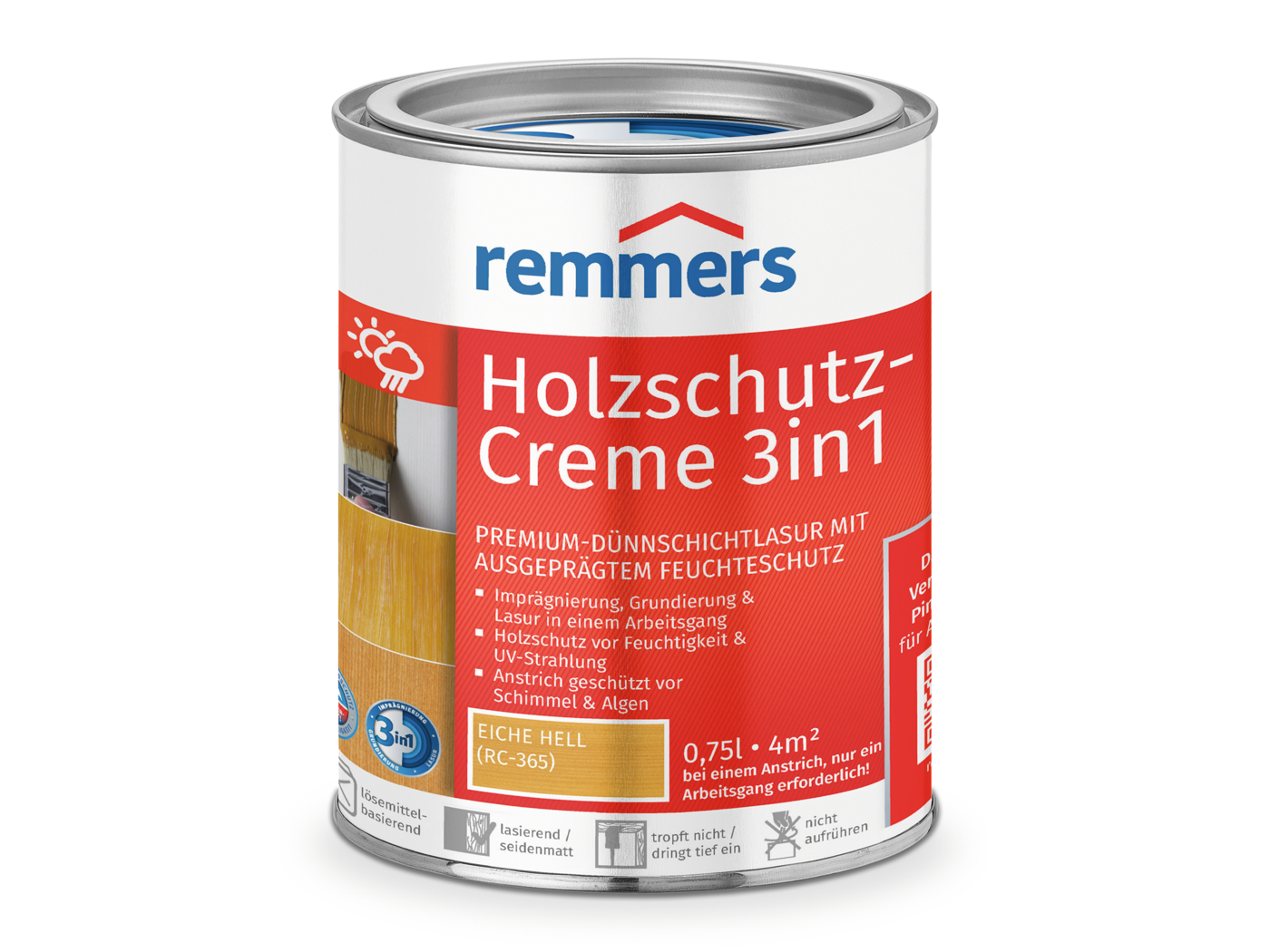 Remmers HOLZSCHUTZ-CREME EICHE HELL RC-365 750ML  0,75 LTR