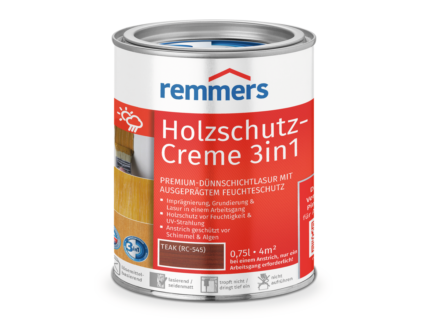 Remmers HOLZSCHUTZ-CREME TEAK RC-545 750ML  0,75 LTR