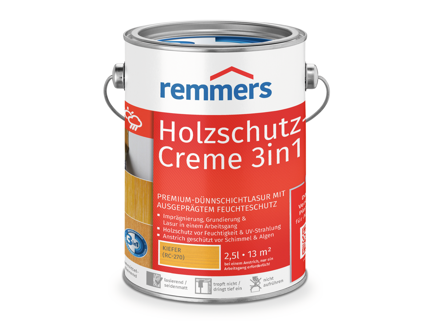 Remmers HOLZSCHUTZ-CREME KIEFER RC-270  2,50 LTR