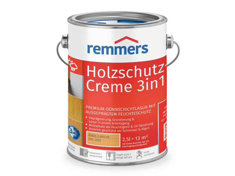 HOLZSCHUTZ-CREME PINIE LÄRCHE 2,50 LTR