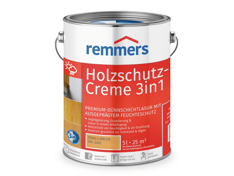 HOLZSCHUTZ-CREME PINIE LÄRCHE 5,00 LTR