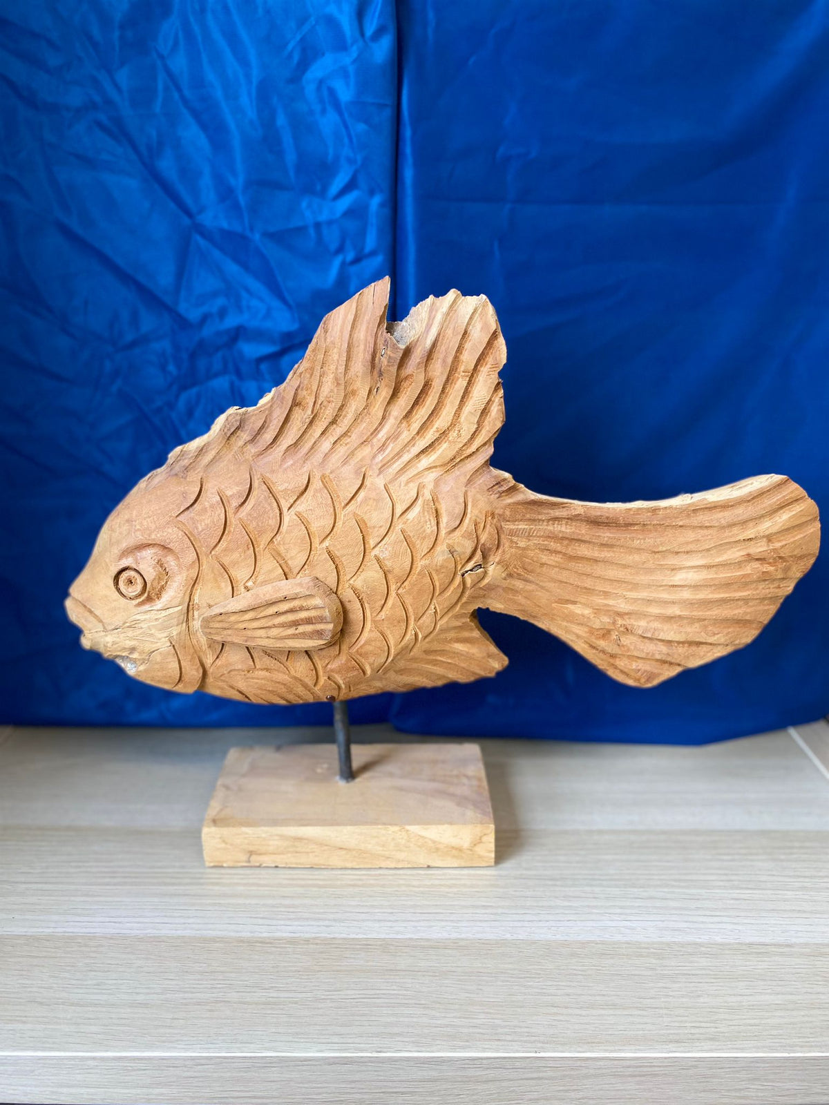 Teakholz Fisch 50-55cm