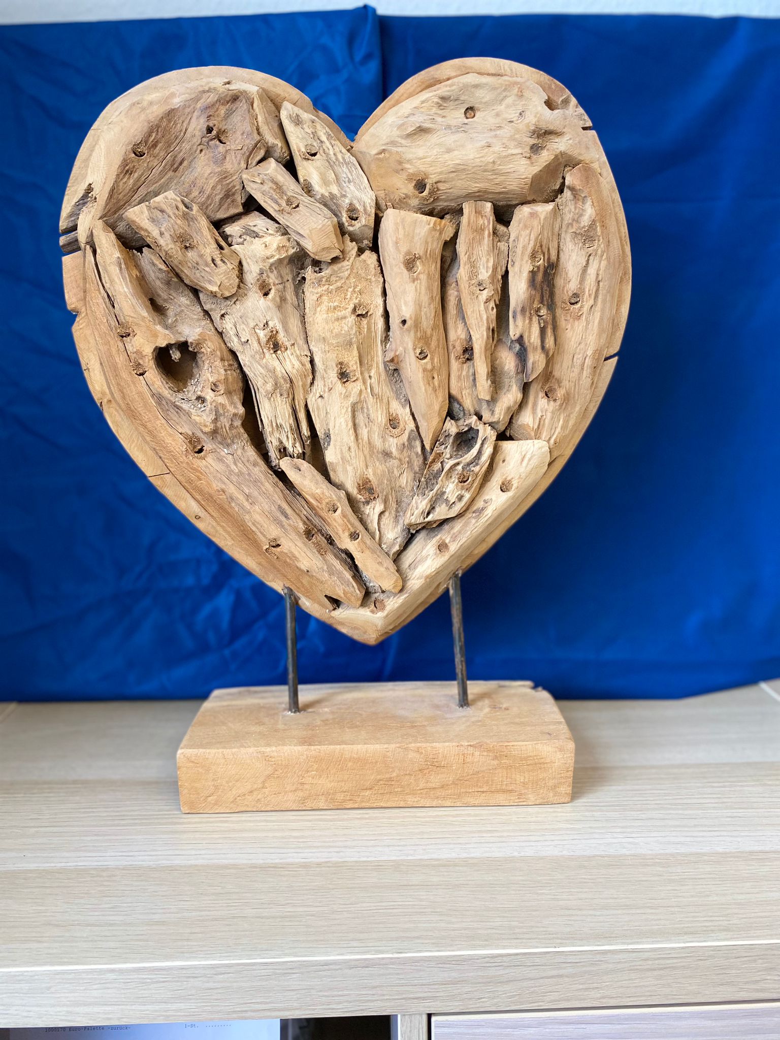 Teakholz Herz 40cm