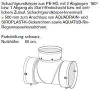 MULTI-inspect 400 Kontroll- u. Spülschacht, Nutzhöhe 65cm, zum Anschluss anAquadrain / Aquatub / Siroplast