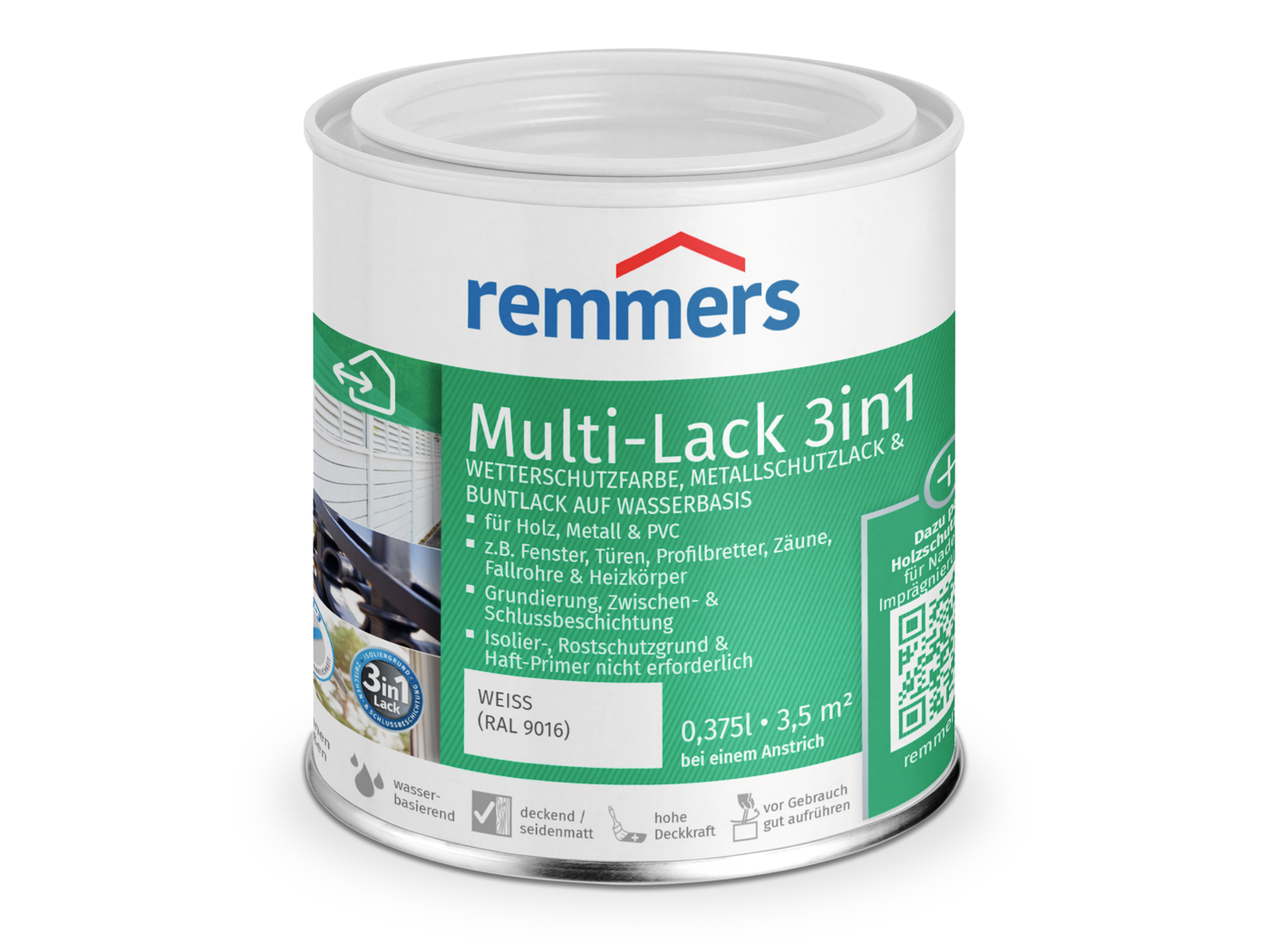 MULTI-LACK 3in1 WEIß RAL 9016 375 ML