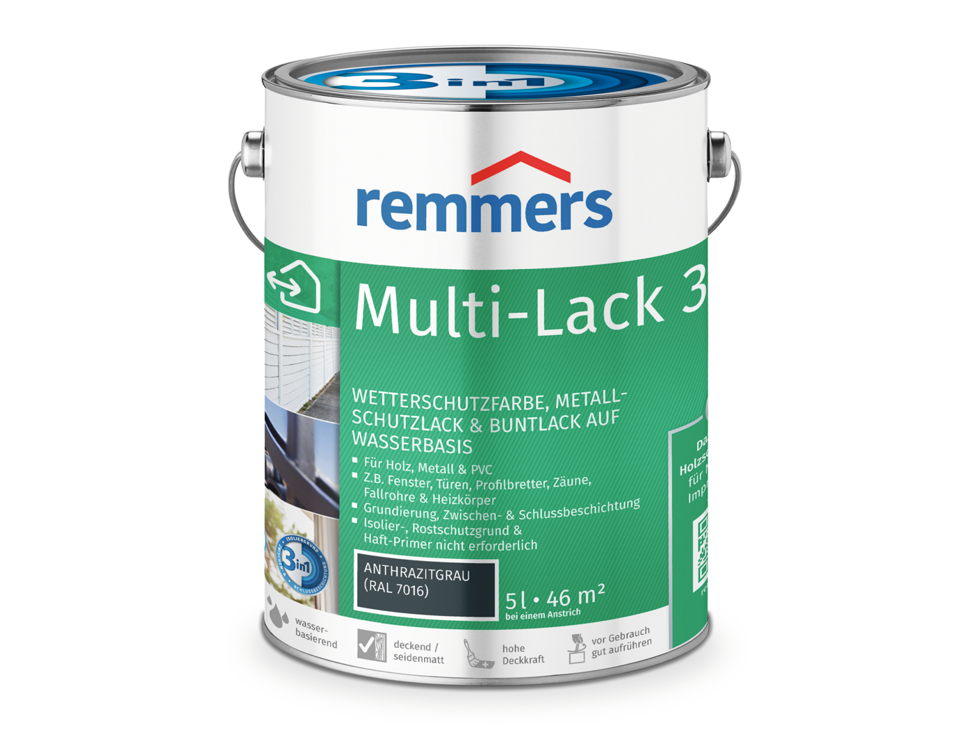 Remmers MULTI-LACK 3in1 ANTHRAZIT RAL 7016  5,00 LTR