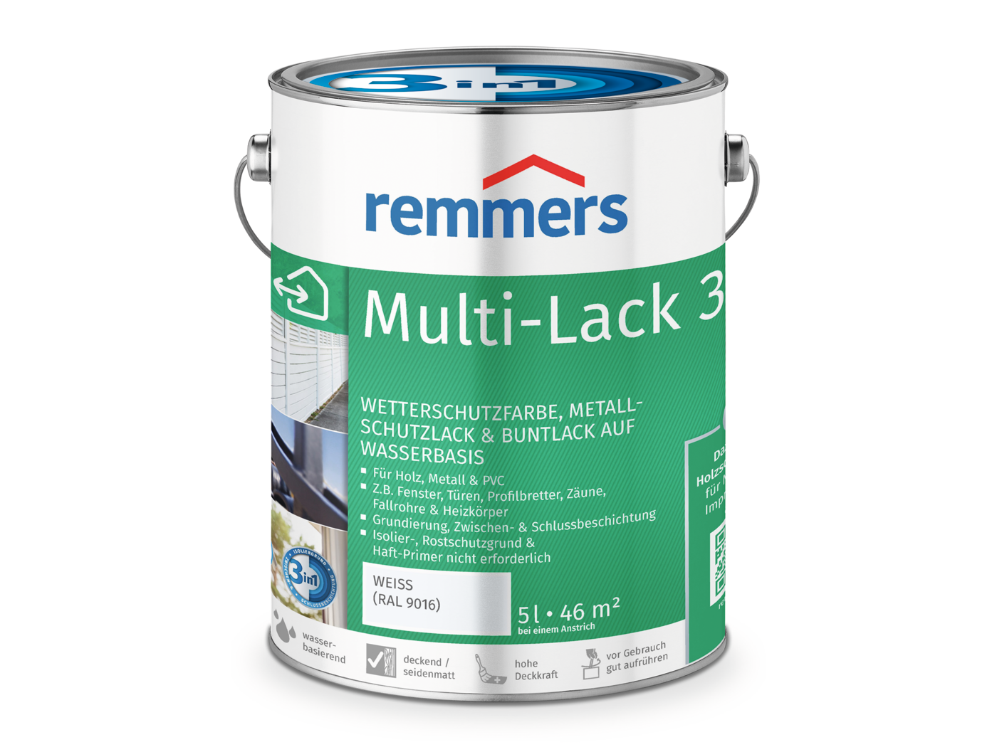 MULTI-LACK 3in1 WEIß RAL 9016 5,00 LTR