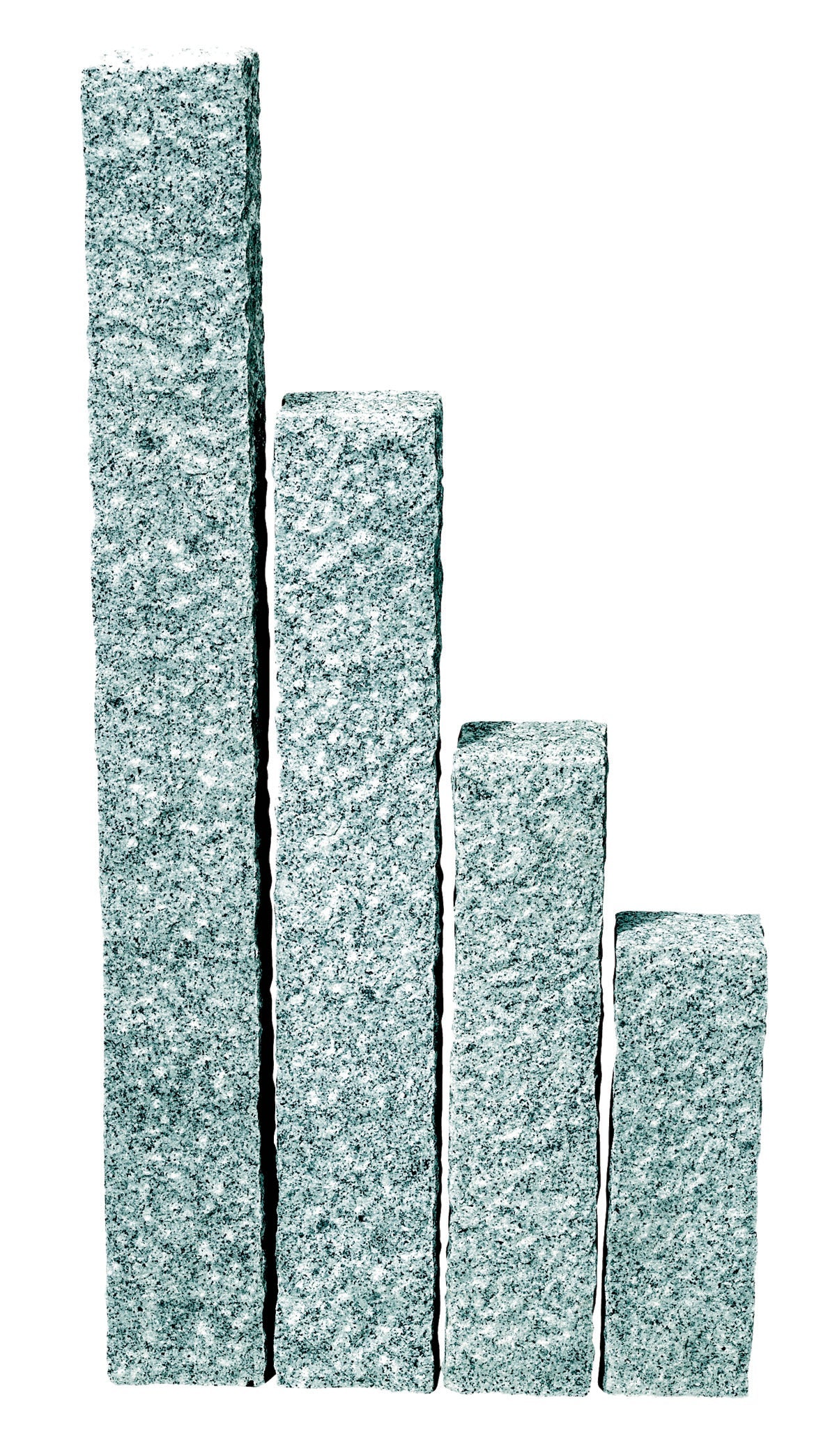 Granit Palisade 12/12 + 15/15 hellgrau Classic  - alle Seiten gespitzt