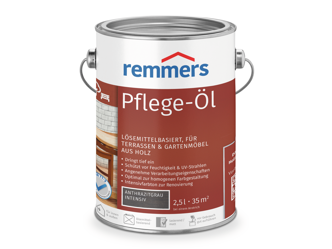 Remmers PFLEGE-ÖL ANTHRAZITGRAU INTENSIV  2,50 LTR
