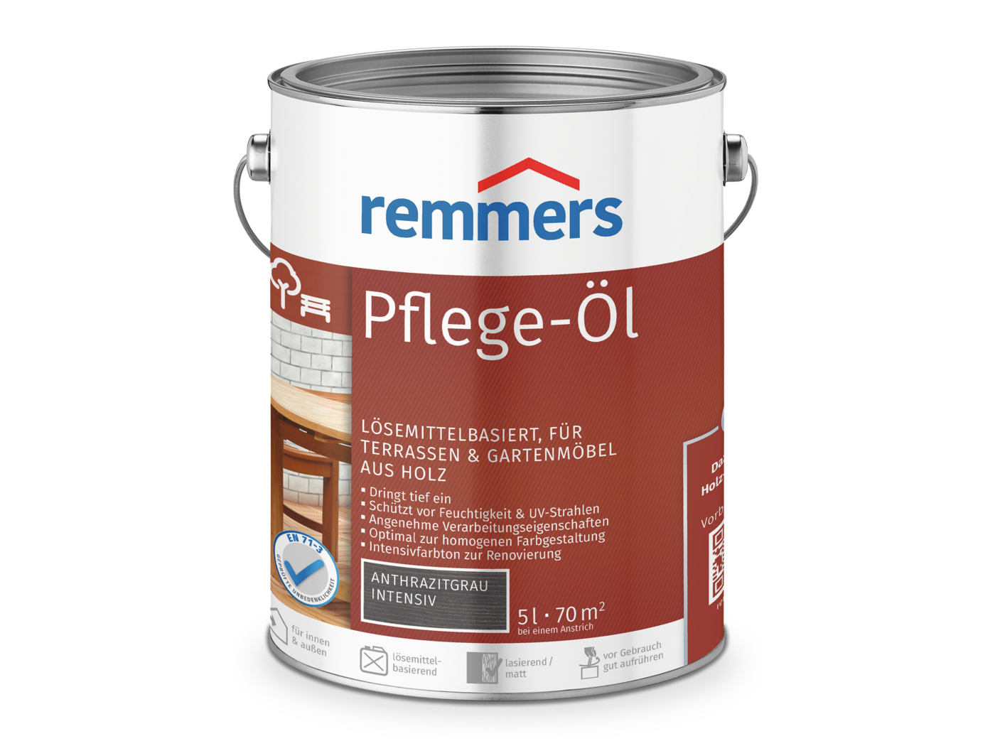 Remmers PFLEGE-ÖL ANTHRAZITGRAU INTENSIV  5,00 LTR