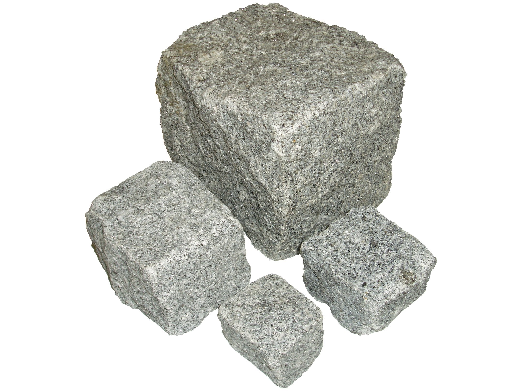 Natursteinpflaster Granit grau gespalten