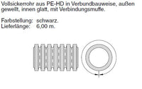 Siroplast - K Vollsickerrohr TP mit Verindungsmuffe, aus PE-HD Verbundbauweise, außen gewellt, innen glatt