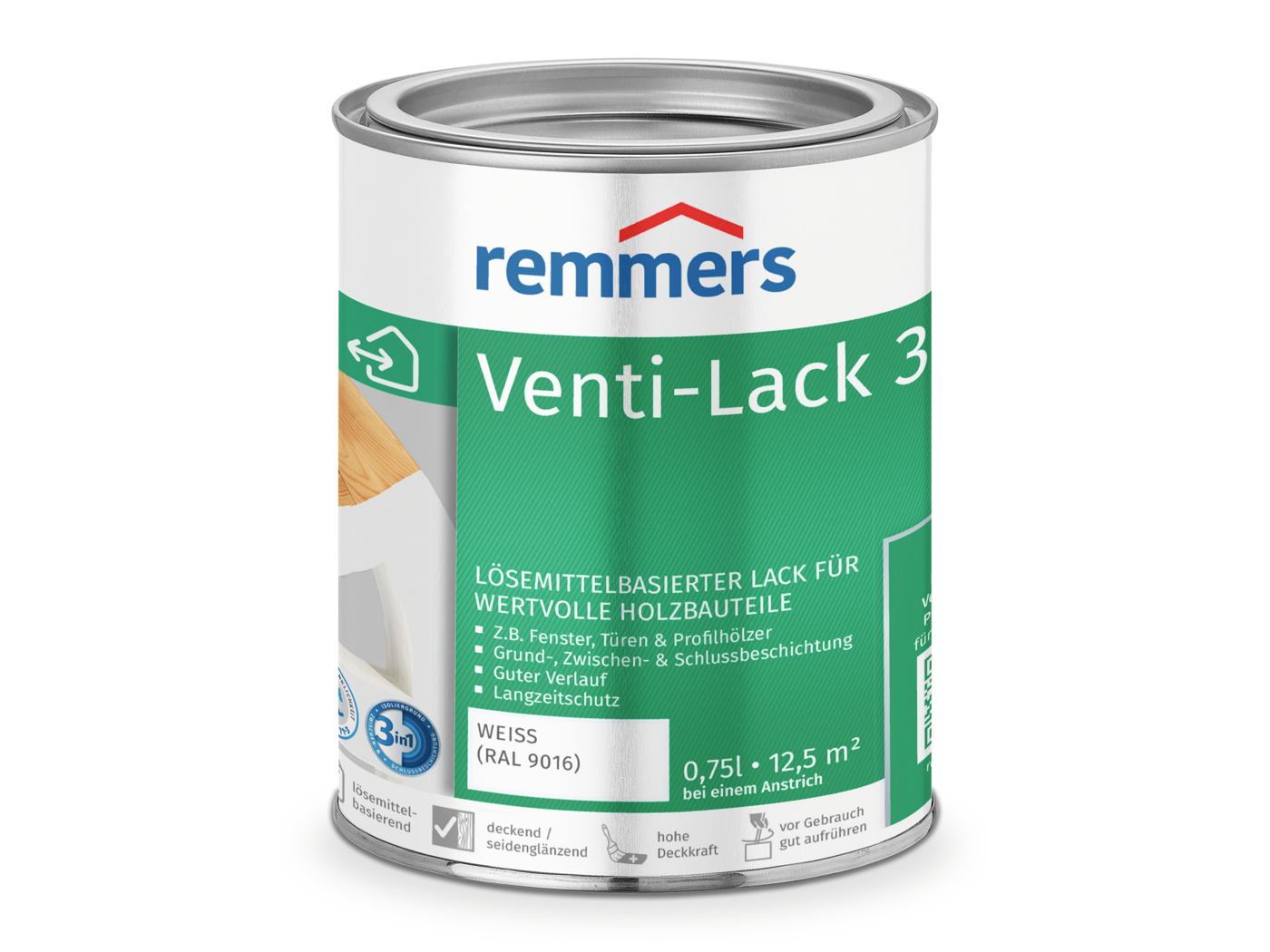 Remmers VENTI-LACK 3in1 WEIß RAL 9016  0,75 LTR