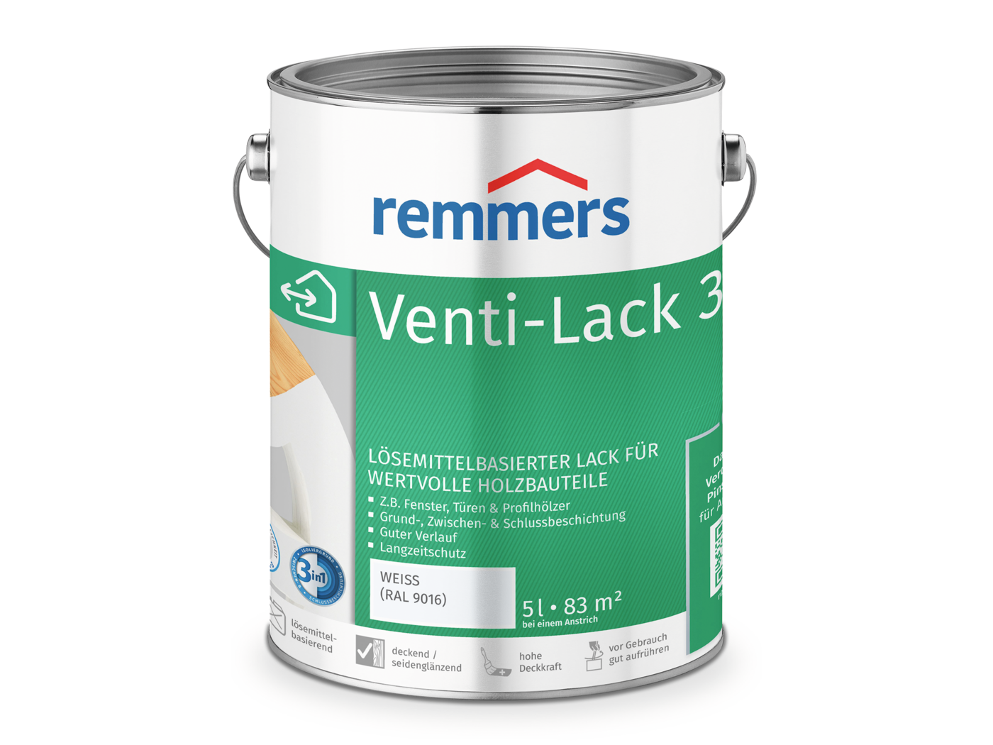 Remmers VENTI-LACK 3in1 WEIß RAL 9016  5,00 LTR