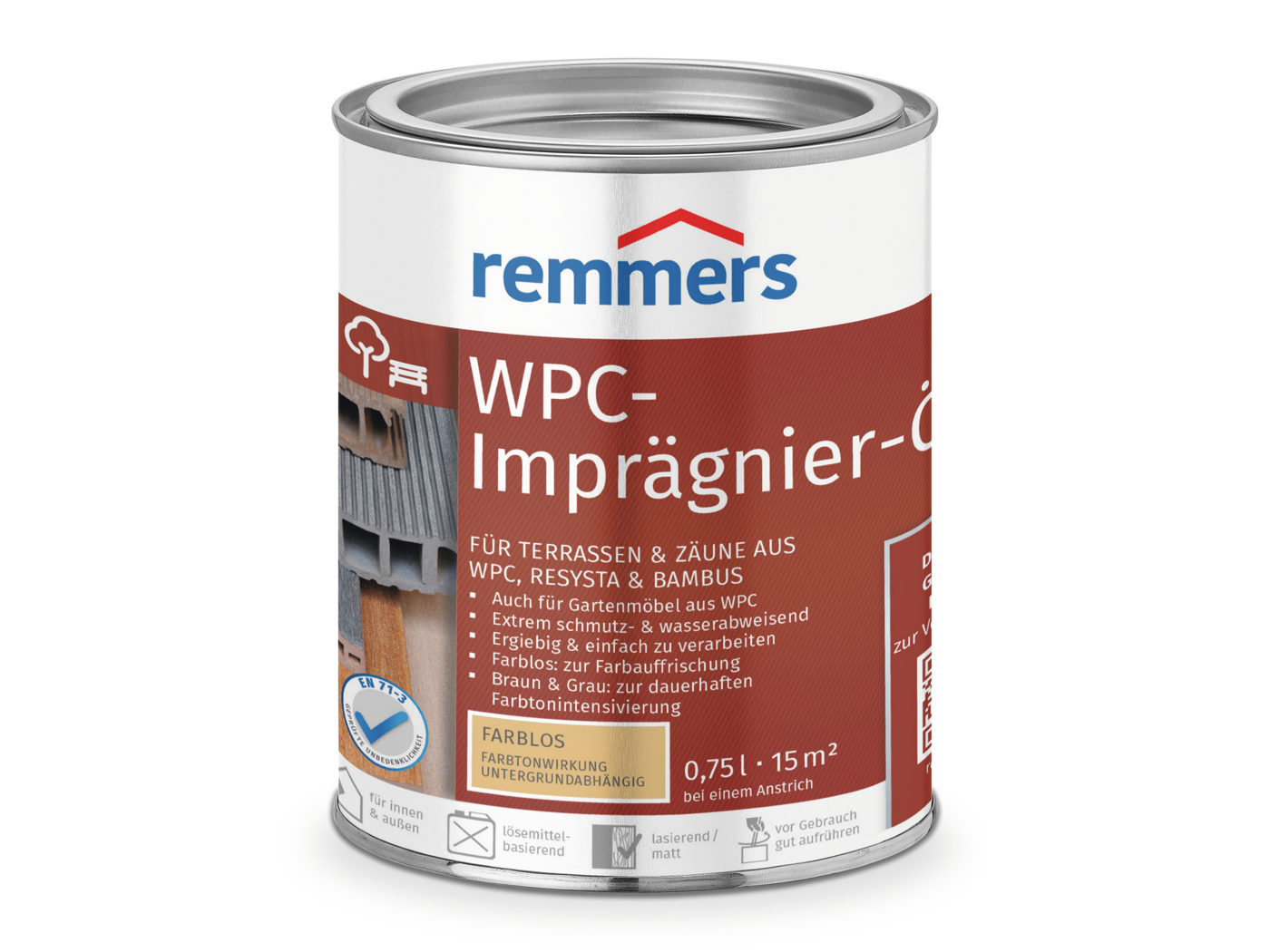 Remmers WPC-IMPRÄGNIER-ÖL FARBLOS  0,75 LTR