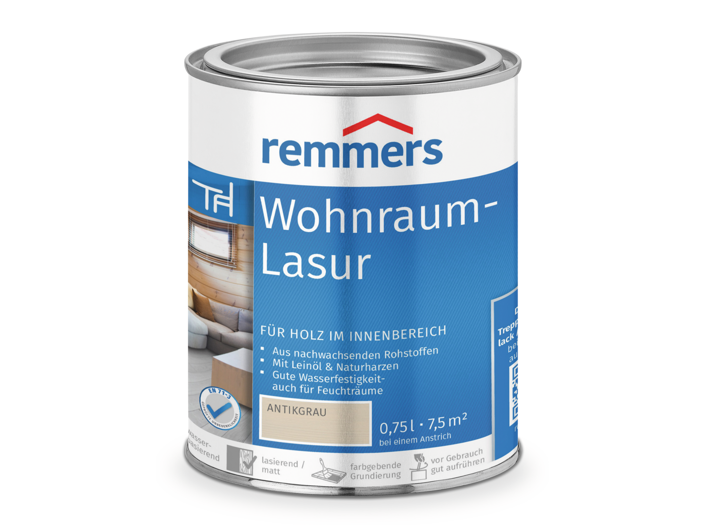 Remmers WOHNRAUM-LASUR ANTIKGRAU  0,75 LTR