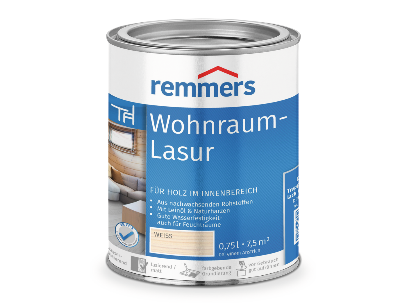 Remmers WOHNRAUM-LASUR WEIß  0,75 LTR