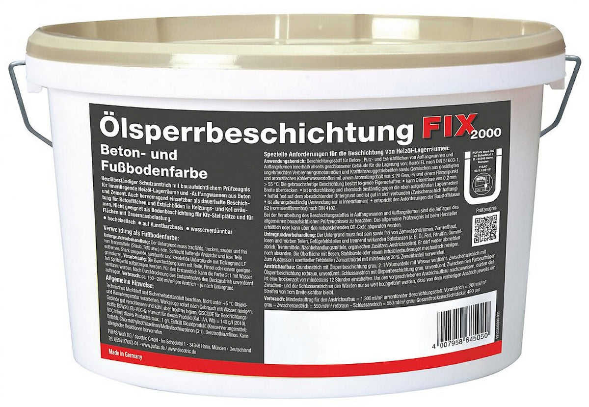 Ölsperrbeschichtung fix 2000 / Heizöldichter Anstrich