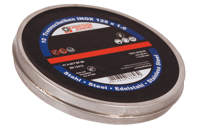 INOX-Box Metalltrennscheibe 125 x 1,0 mm für Edelstahl - (Inhalt: 10 Scheiben)