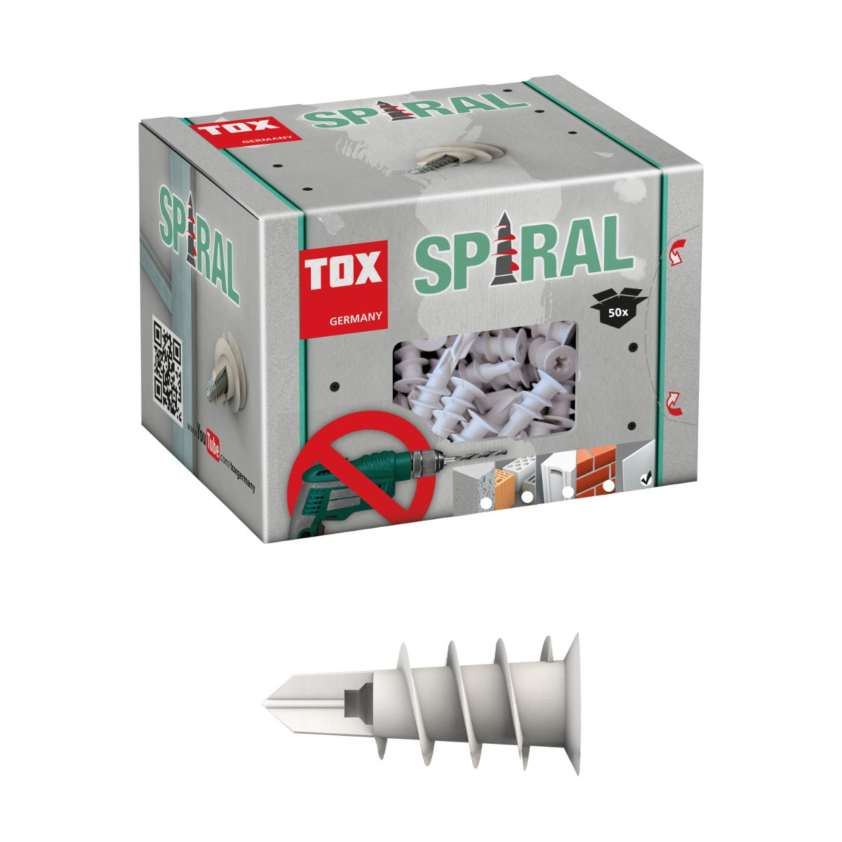 Gipskartondübel Spiral 32 KT 50 Stück