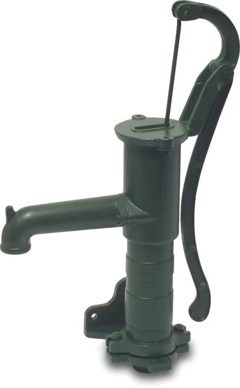 Handschwengelpumpe Gusseisen 1 1/4" Innengewinde Grün Typ Standard Seitenflansch P1