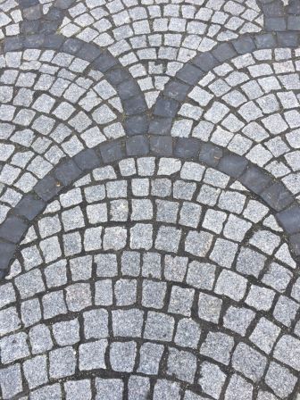 Granit Pflastersteine / Mosaik hellgrau
